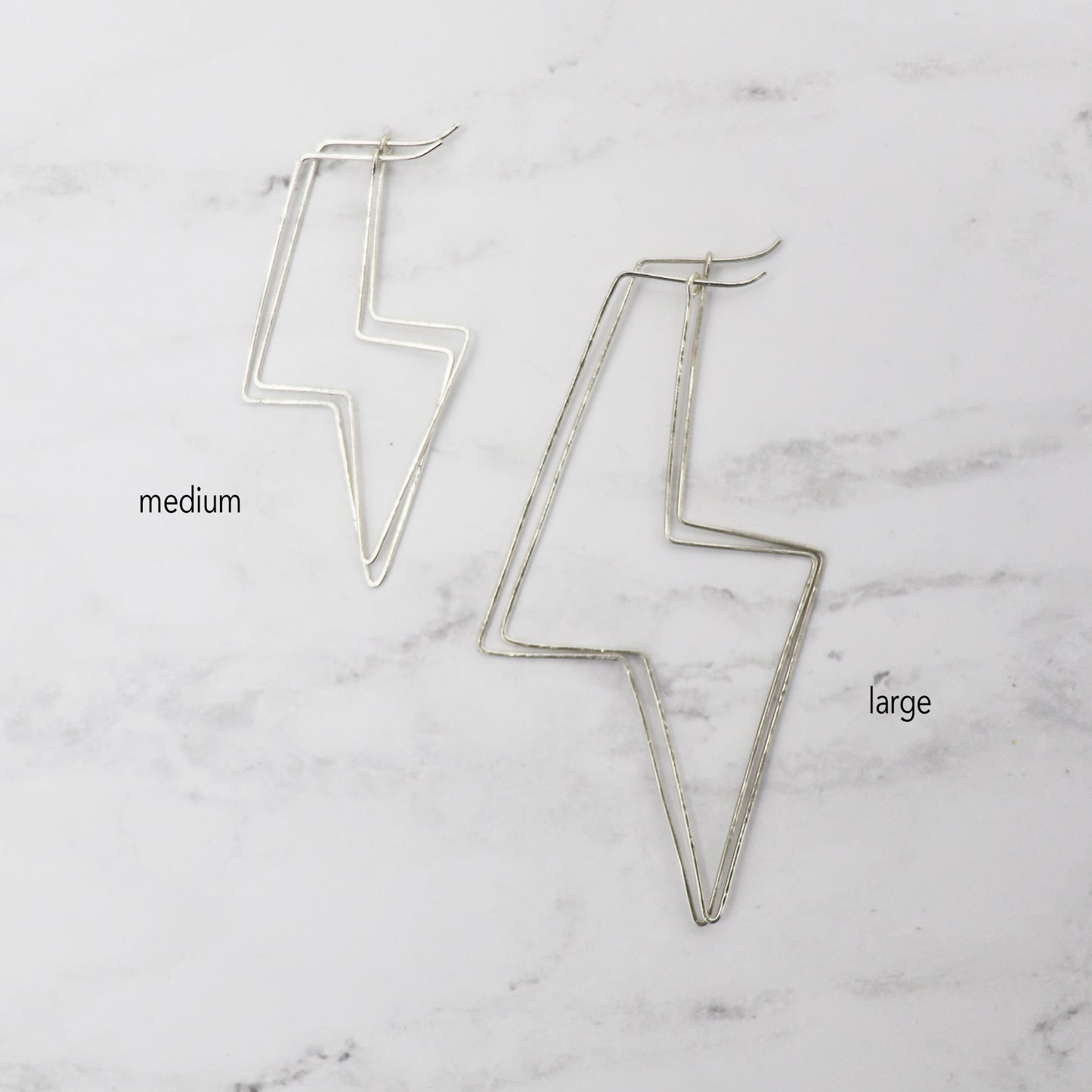 Lightening Hammered Hoops Medium - 2 for 1 wire hoops
