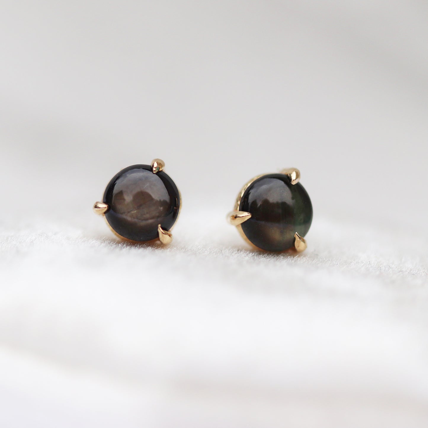Pendientes de 5 mm - Zafiro estrella