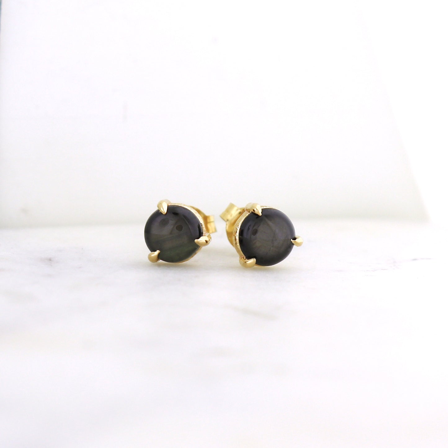 Pendientes de 5 mm - Zafiro estrella