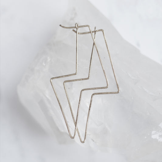 Lightening Hammered Hoops Medium - 2 for 1 wire hoops