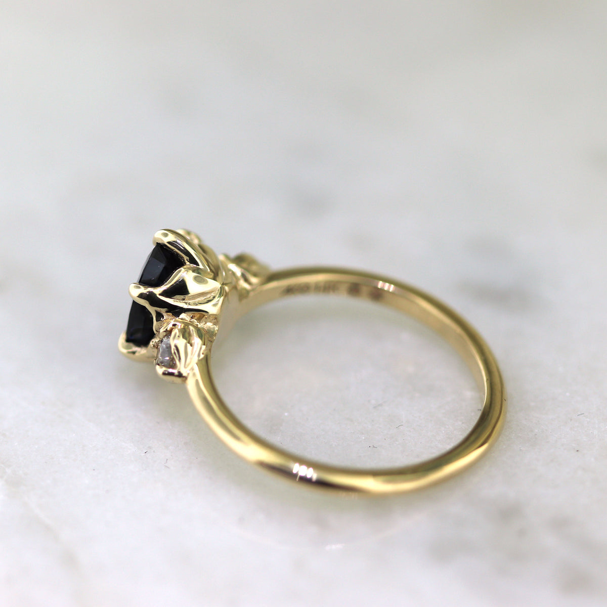 Cecilia - Tulip Basket Three Stone Engagement Ring Mount