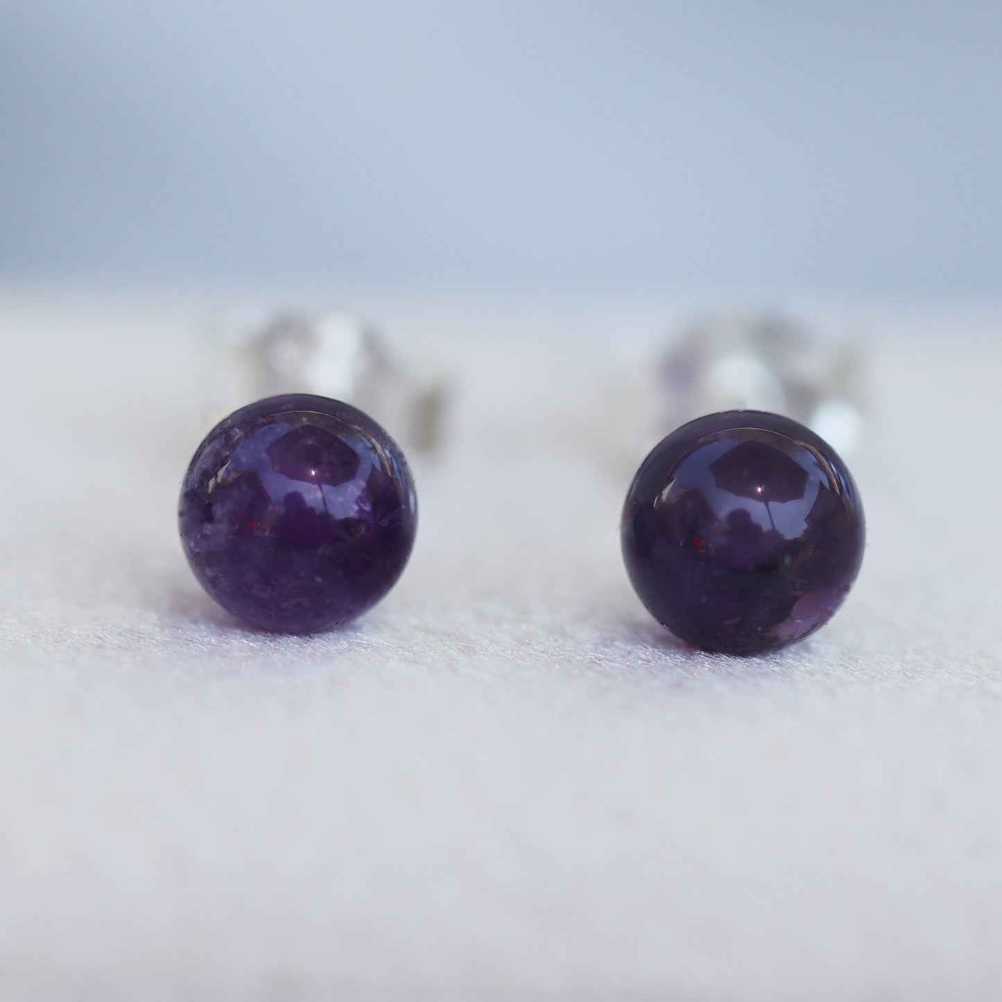 Semi-precious Gemstone Dot Studs