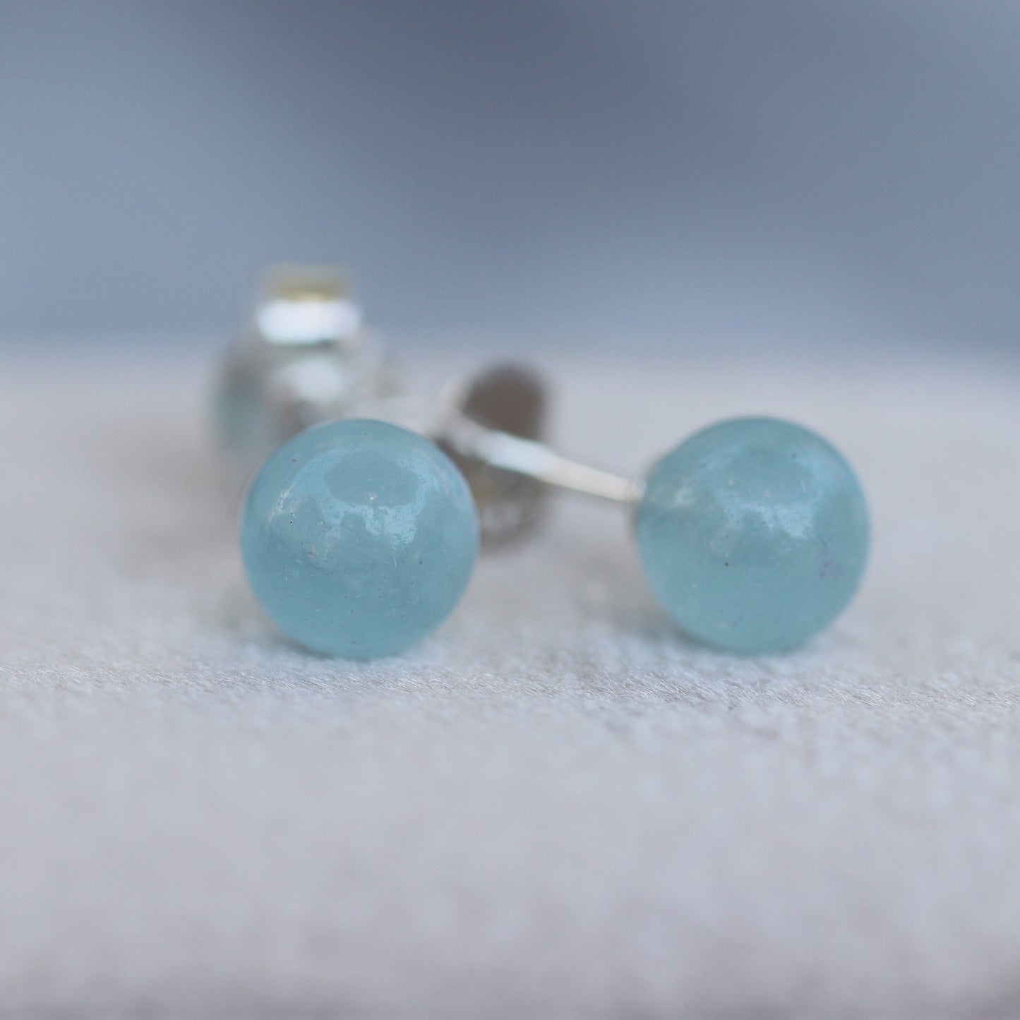 Semi-precious Gemstone Dot Studs