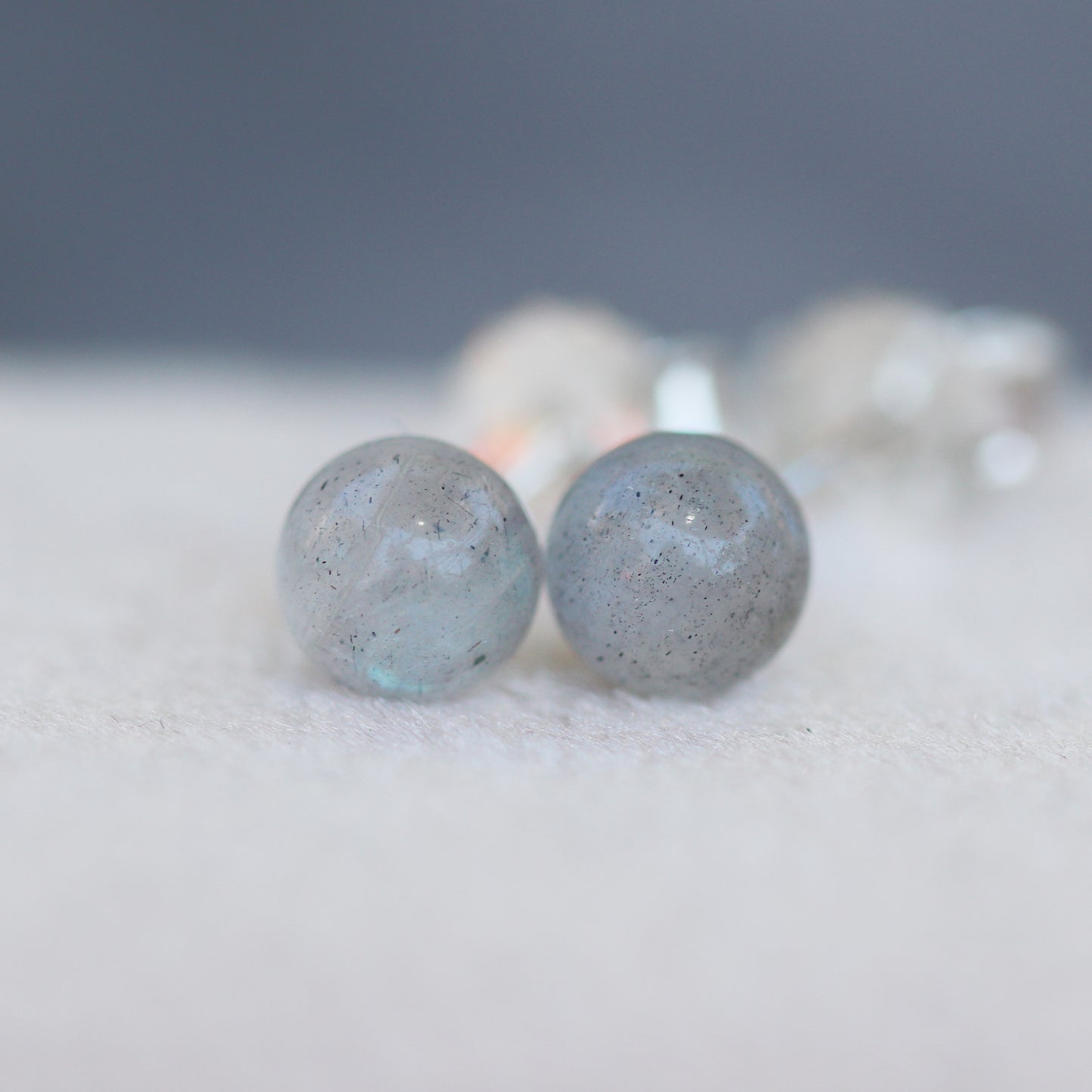 Semi-precious Gemstone Dot Studs