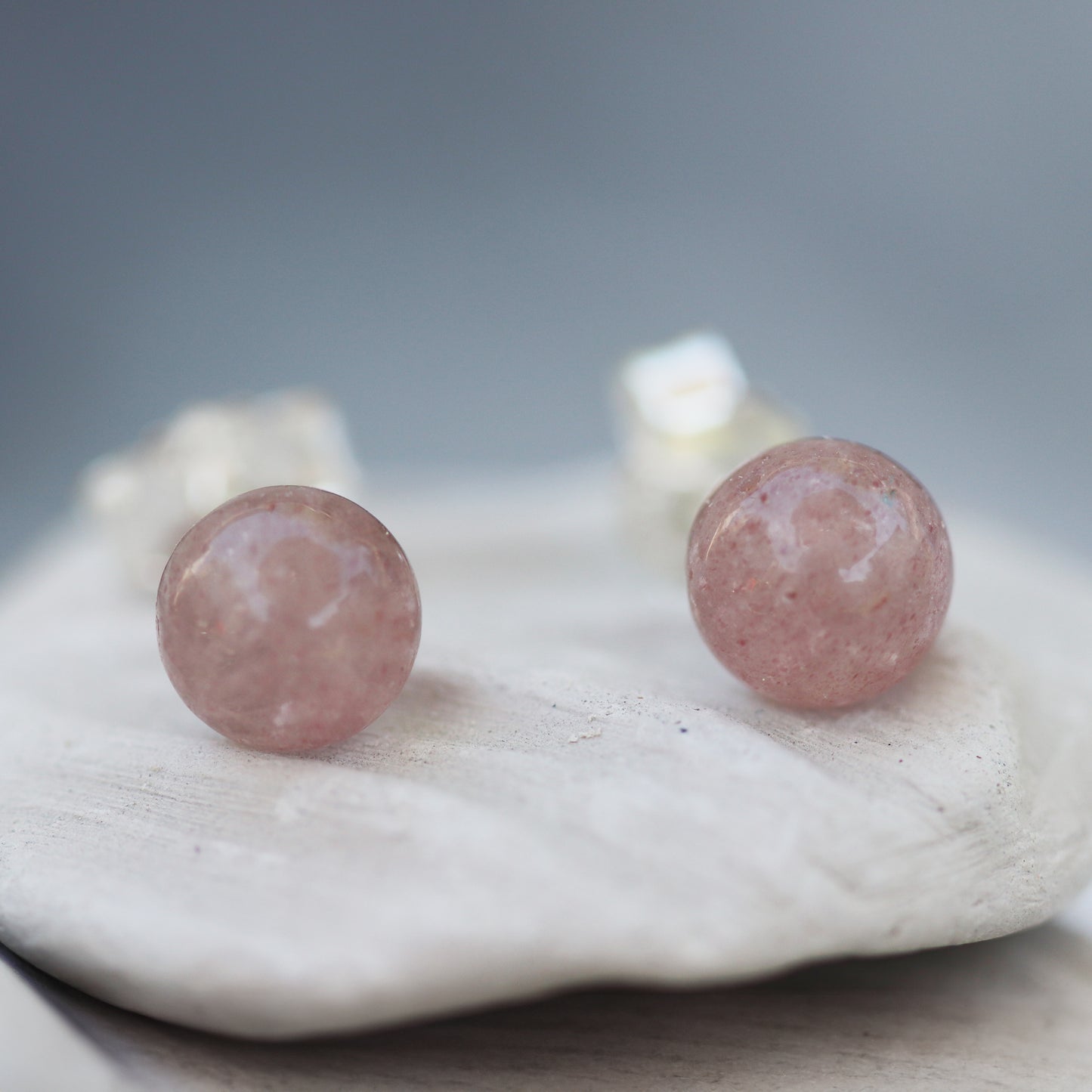 Semi-precious Gemstone Dot Studs