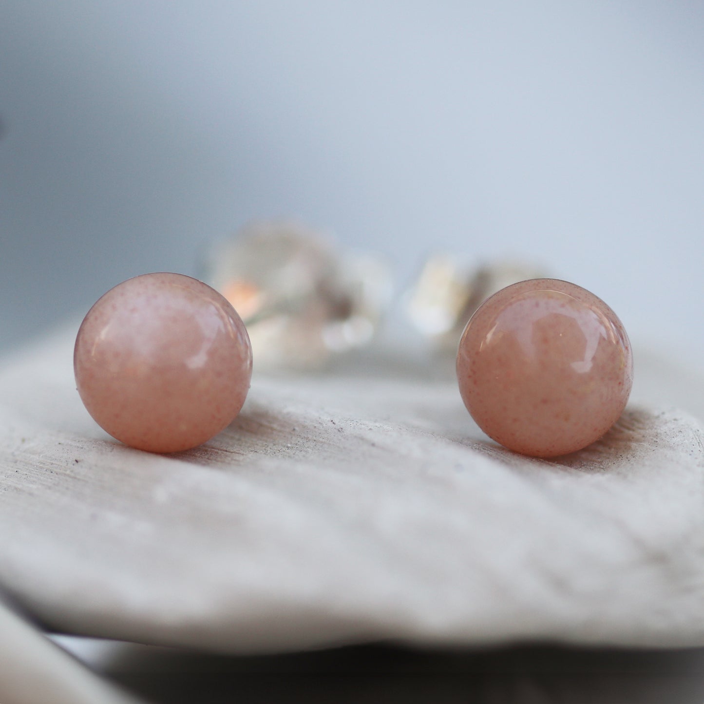 Semi-precious Gemstone Dot Studs