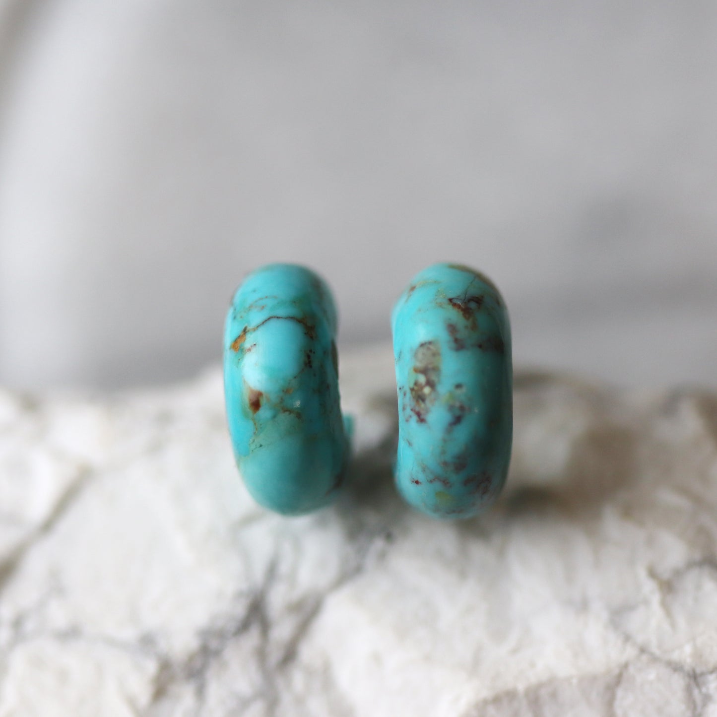 Semi-precious Gemstone Huggie Hoops