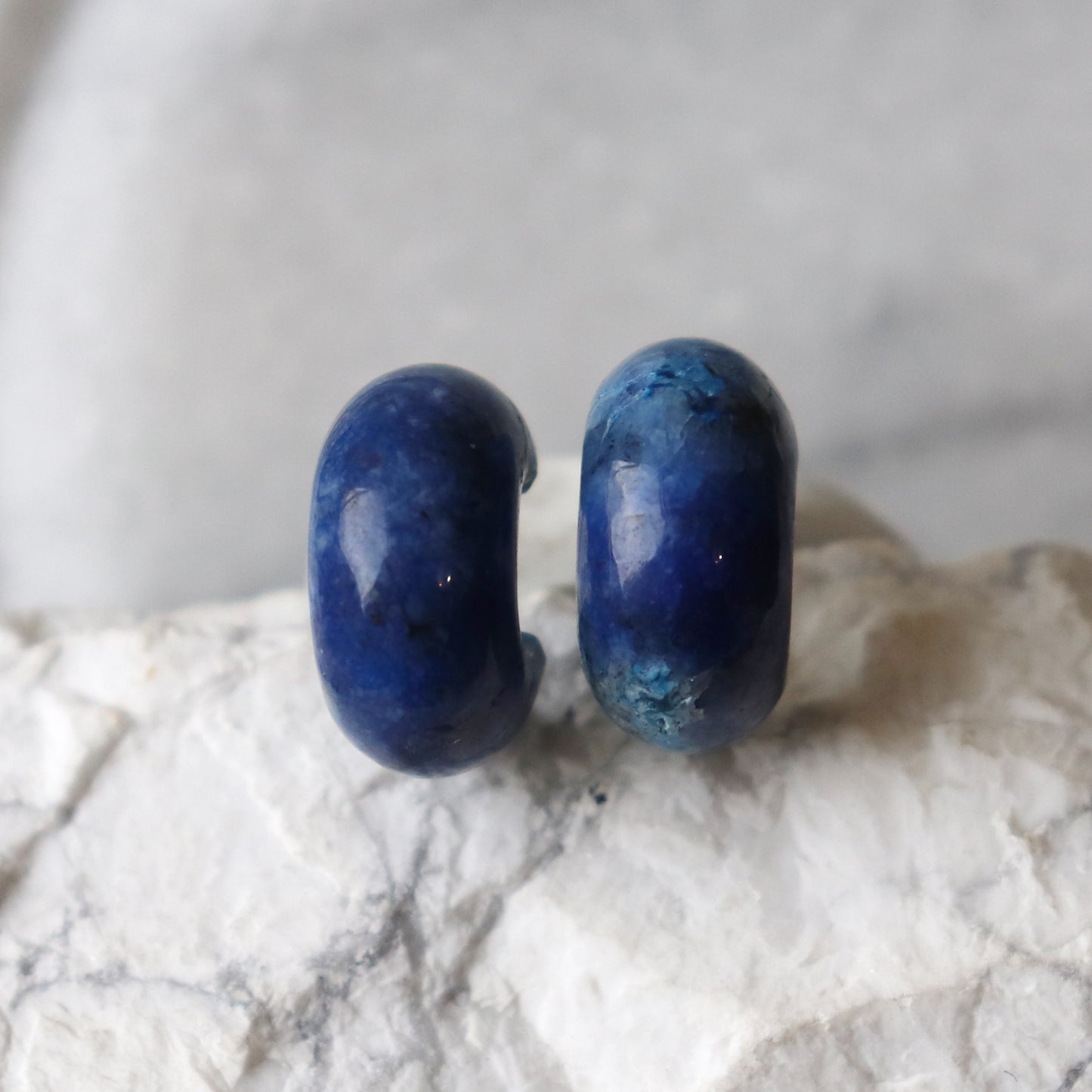 Semi-precious Gemstone Huggie Hoops