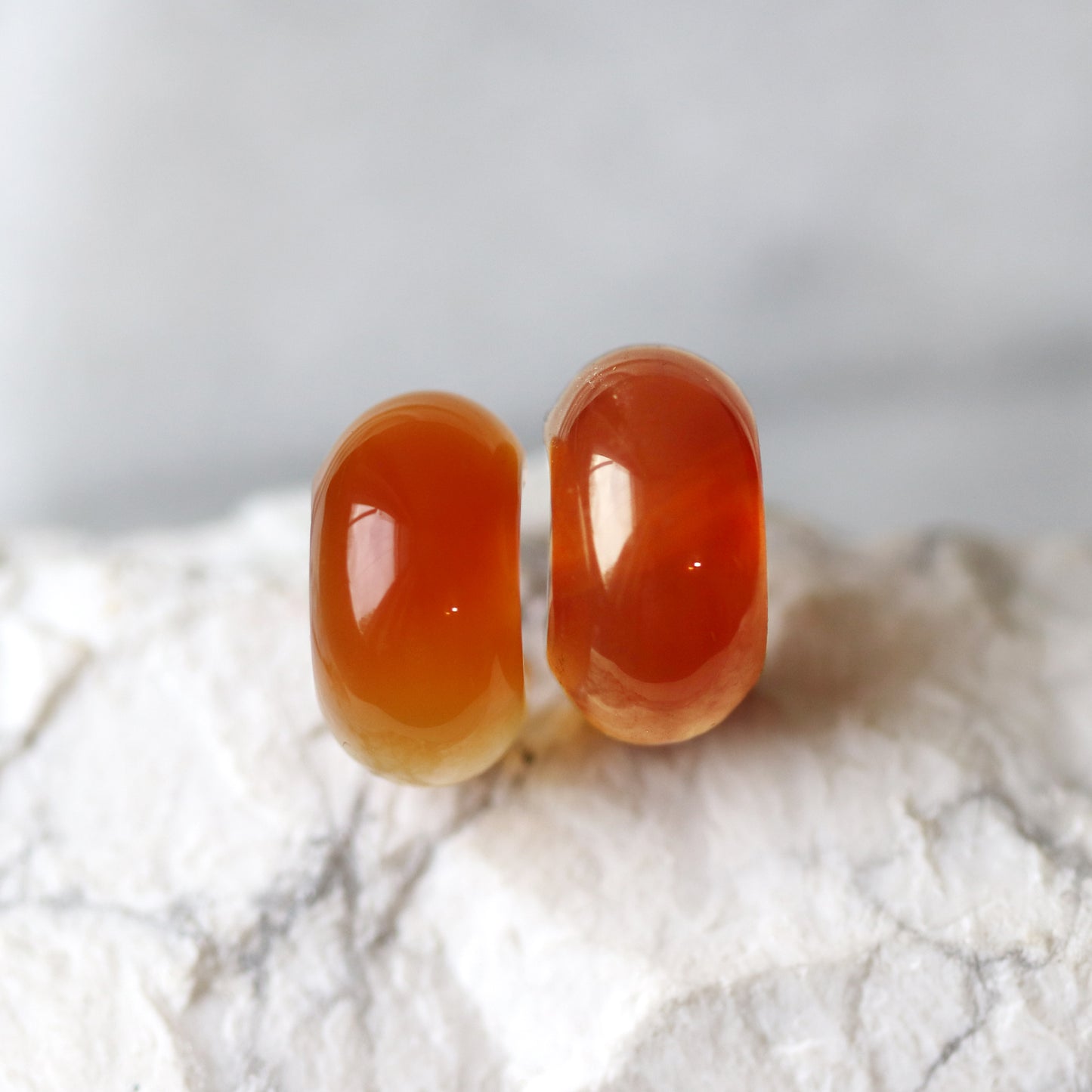 Semi-precious Gemstone Huggie Hoops