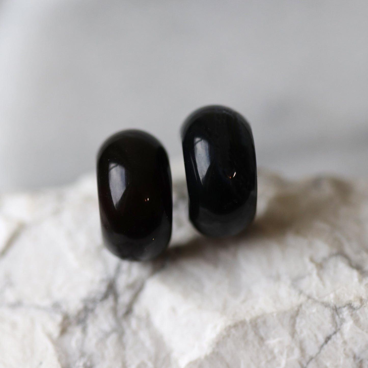 Semi-precious Gemstone Huggie Hoops