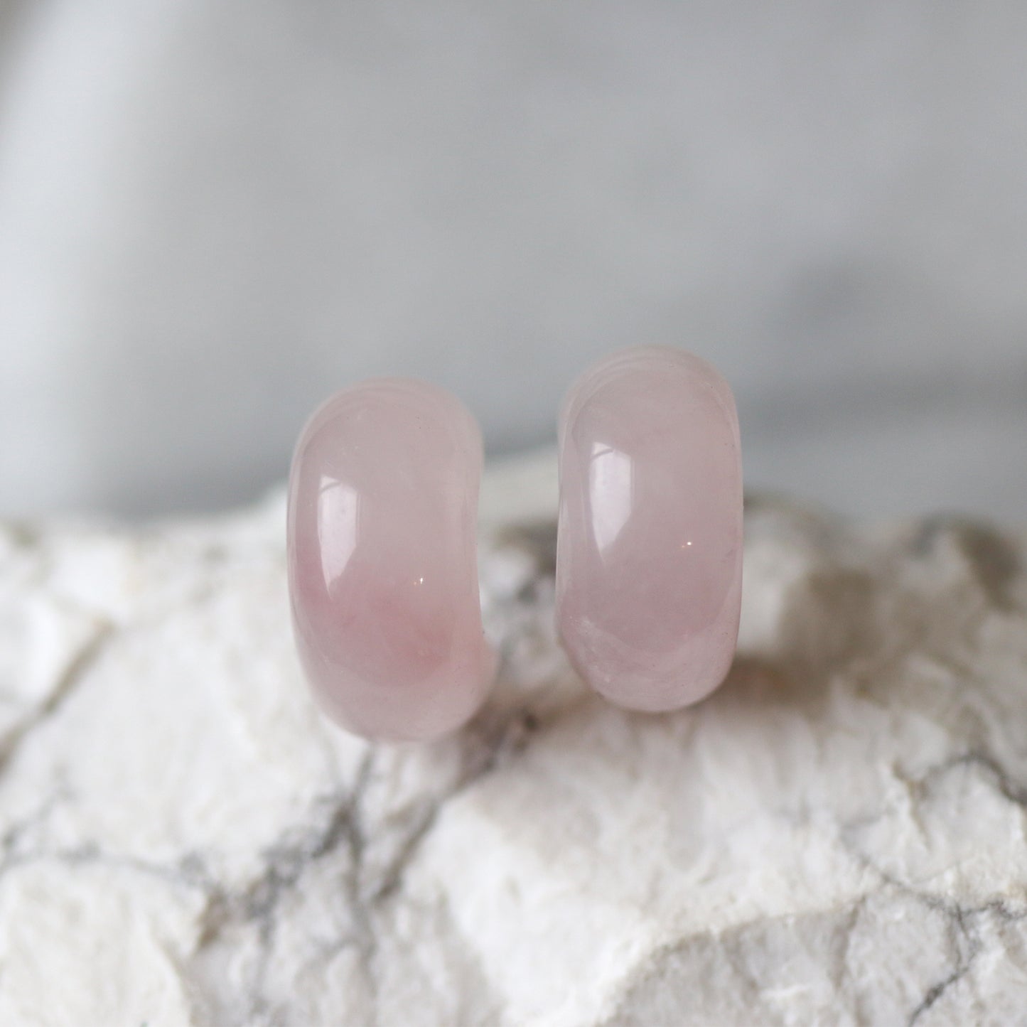 Semi-precious Gemstone Huggie Hoops