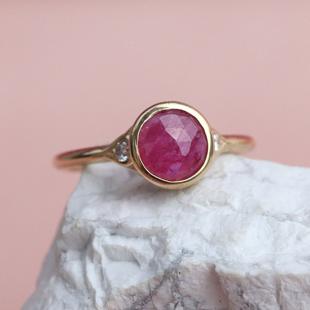 Thalia - Bezel Three Stone Engagement Ring Mount