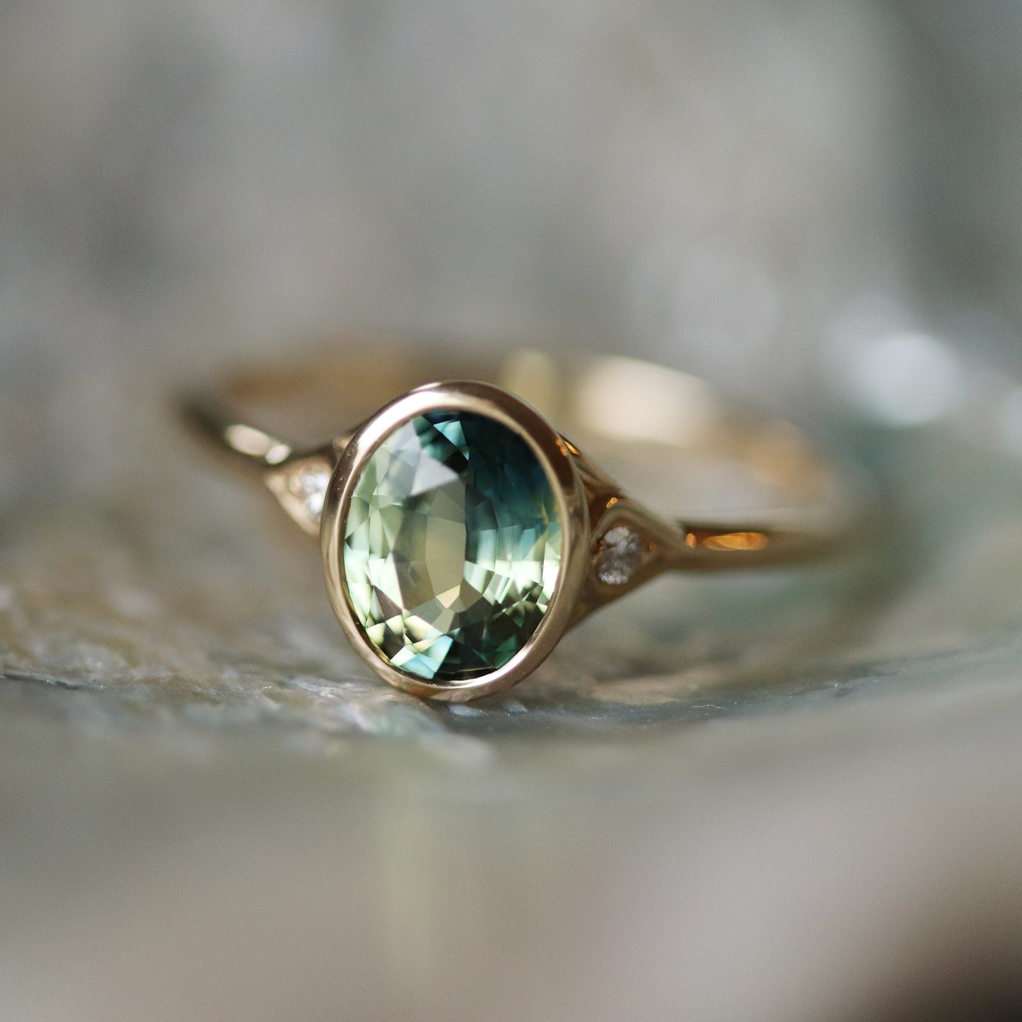 Thalia - Bezel Three Stone Engagement Ring Mount