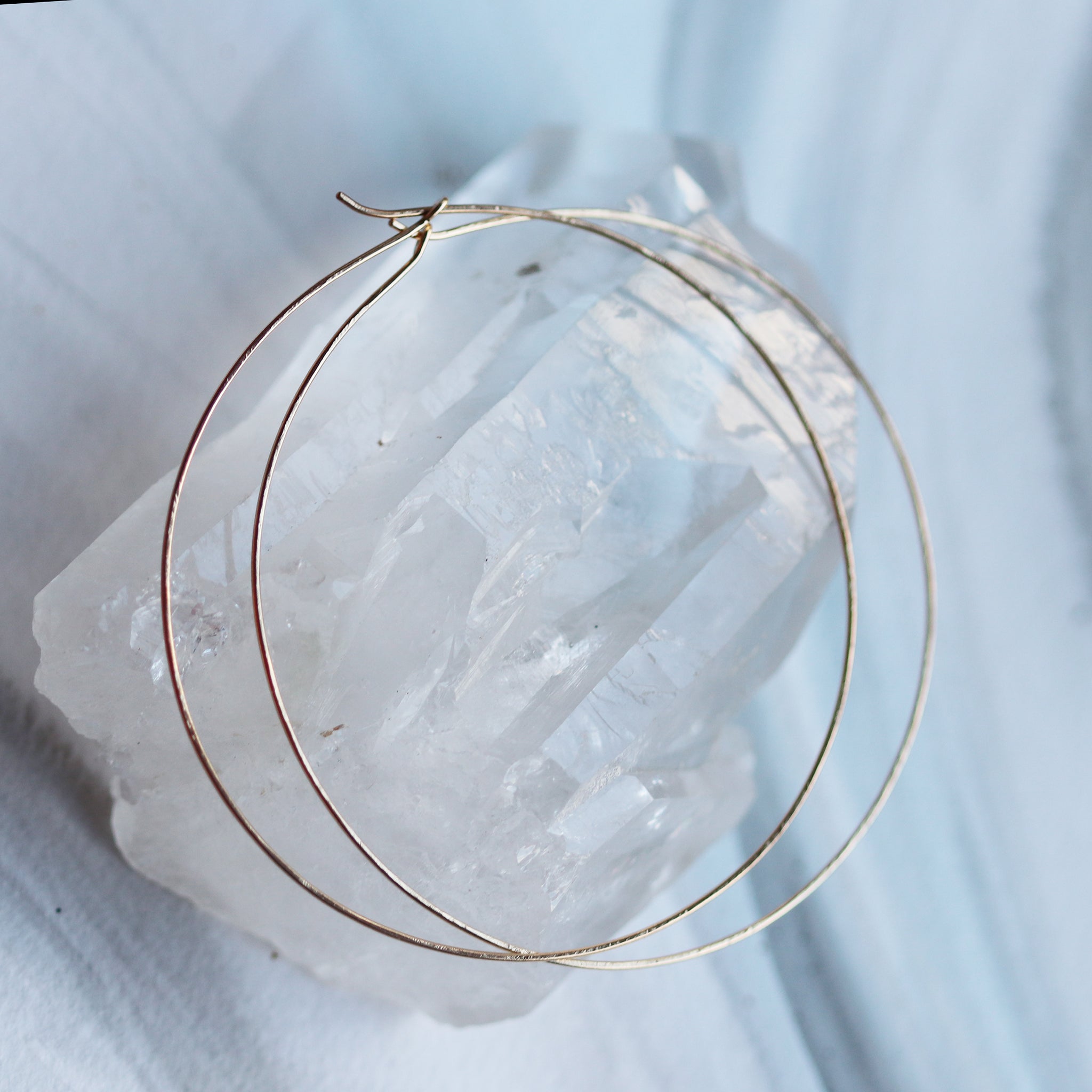 Circle Hammered Hoops Large