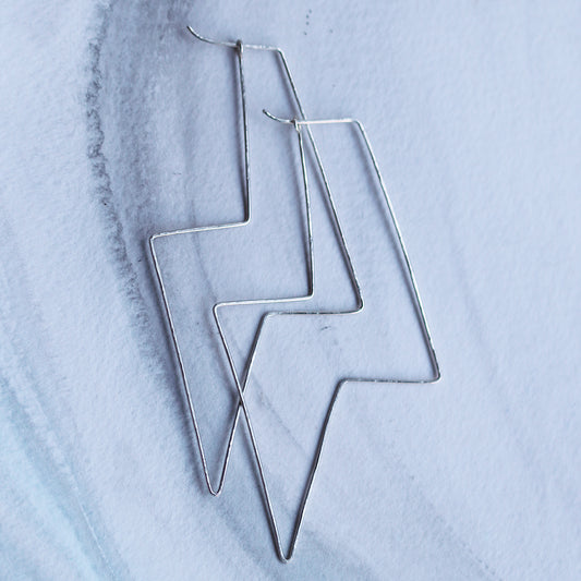 Lightening Hammered Hoops Large - 2 for 1 wire hoops