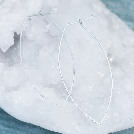 Leaf Hammered Hoops Medium - 2 for 1 wire hoops