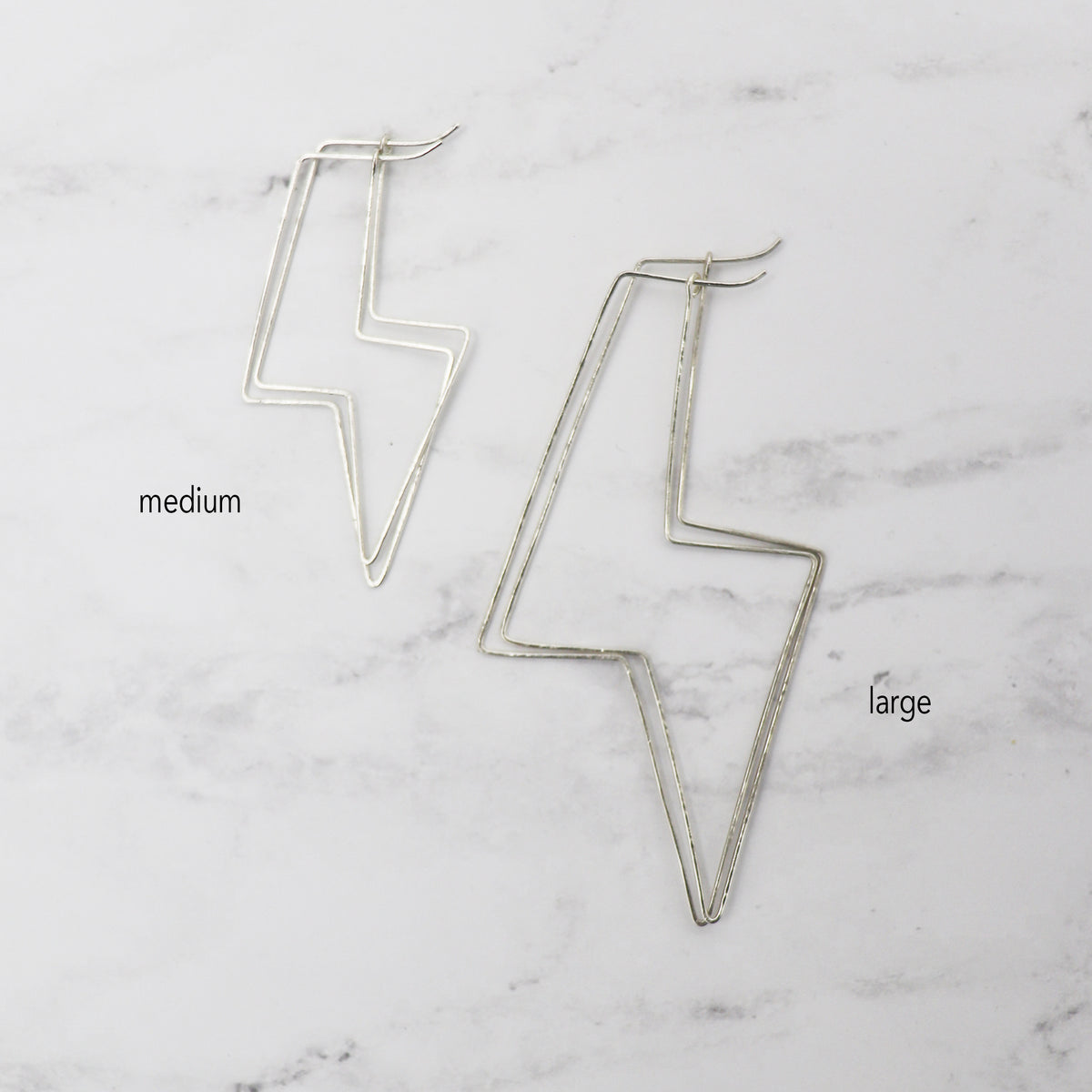 Lightening Hammered Hoops Medium - 2 for 1 wire hoops