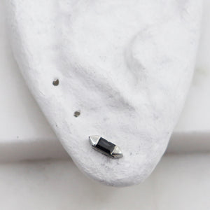 Long Hex Studs - black diamond