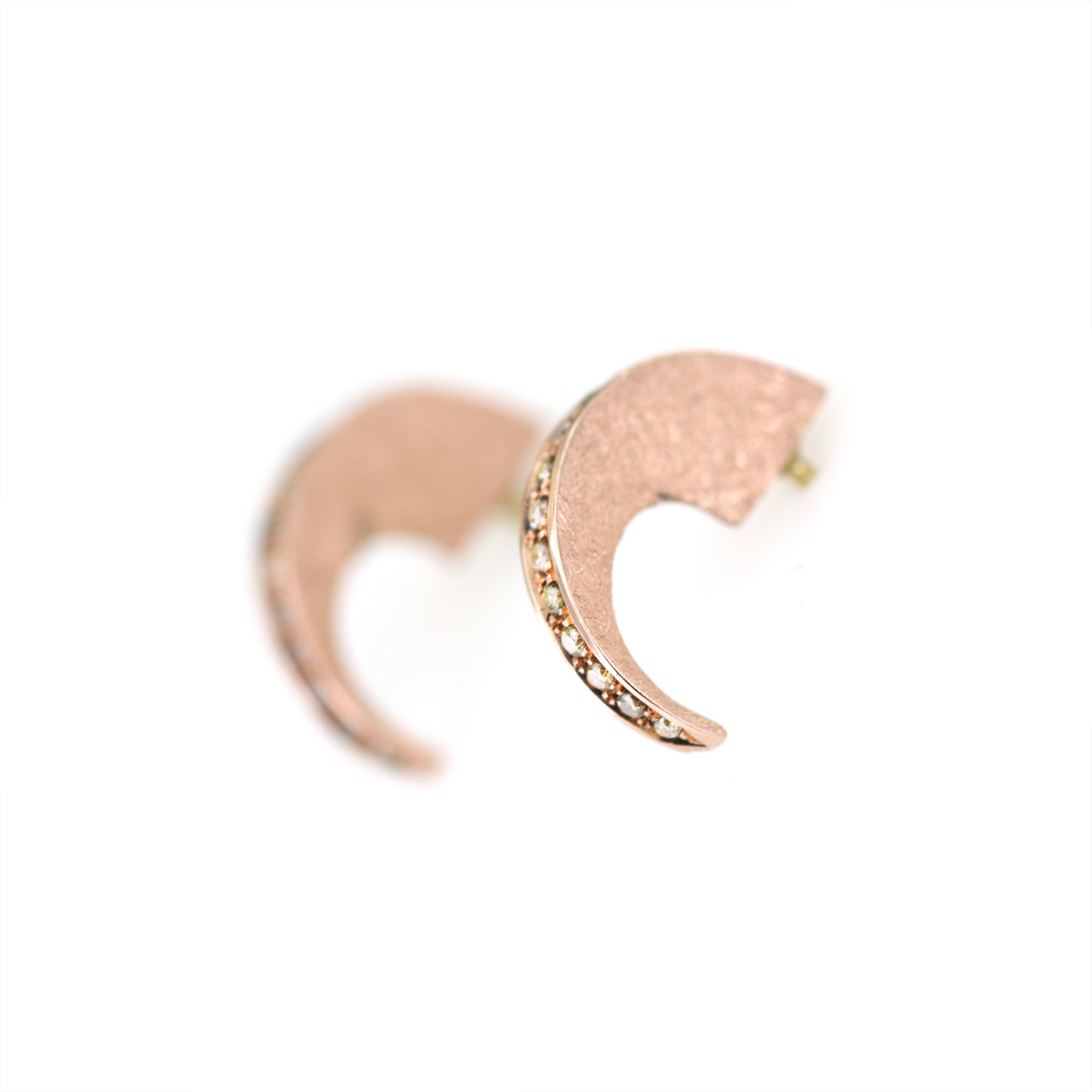 Tiger Claw Studs - champagne diamond pave