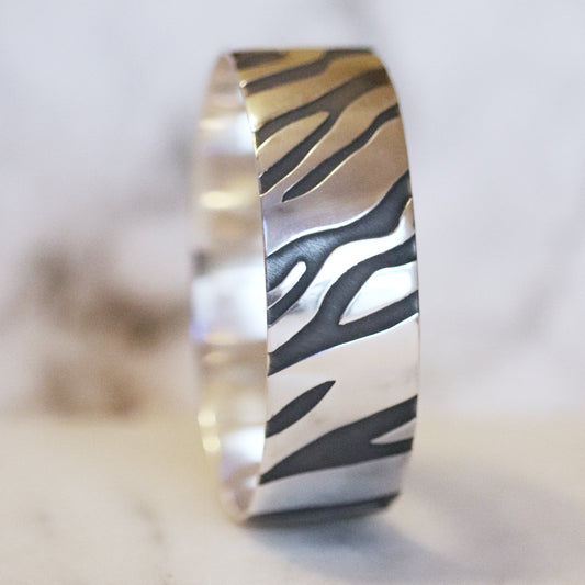 Tiger Stripe Wide Bangle (made to order)